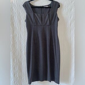 Calvin Klein Square Neck Sleeveless Sheath Midi Dress